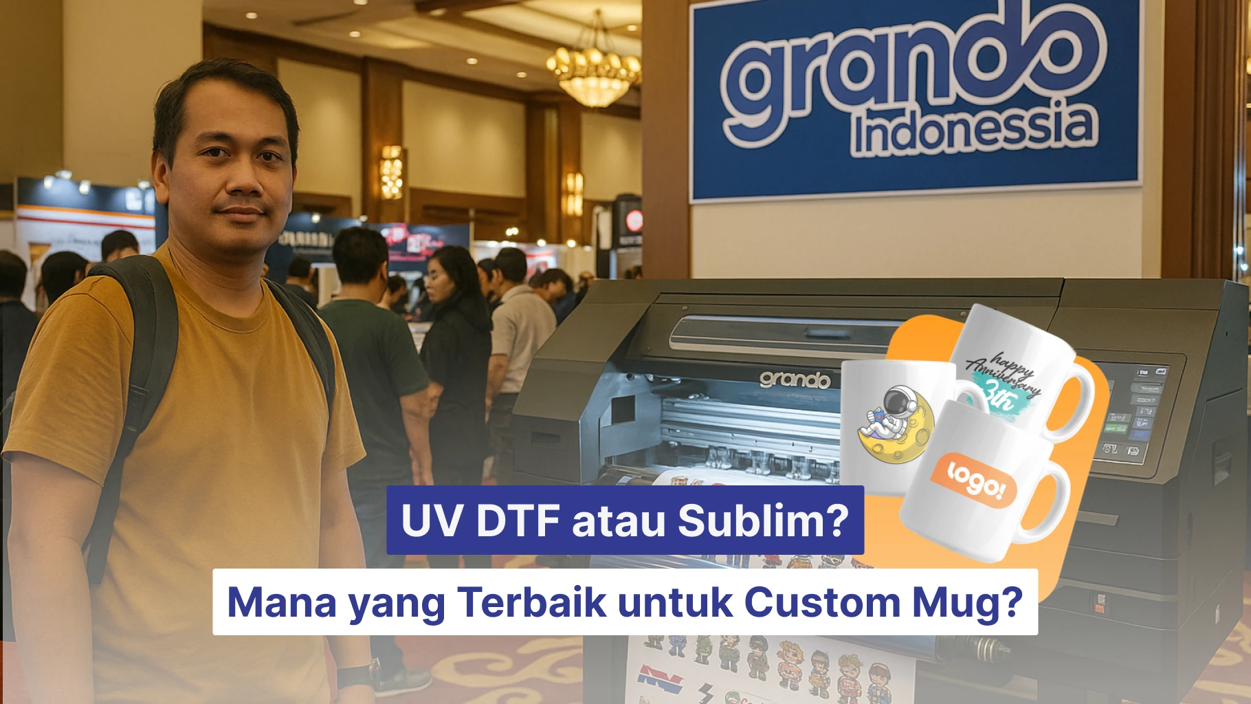 Usaha cetak custom mug, sublim atau uv dtf