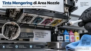 Tinta Mengering di Area Nozzle