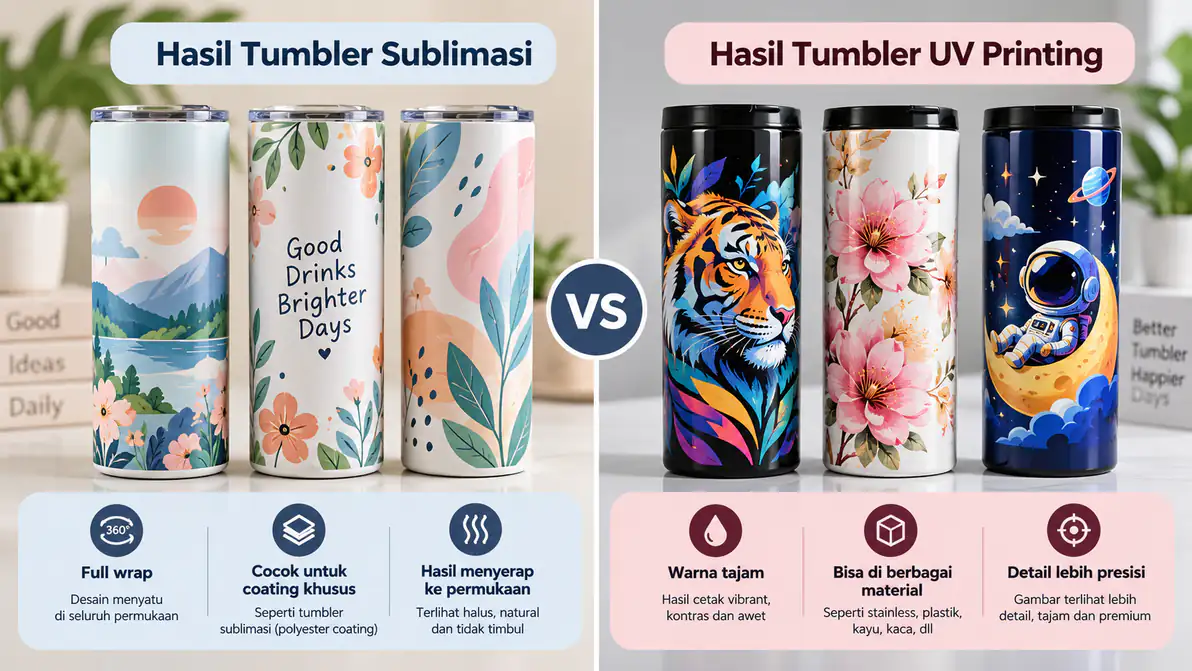 Sublimasi vs UV Printing Tumbler